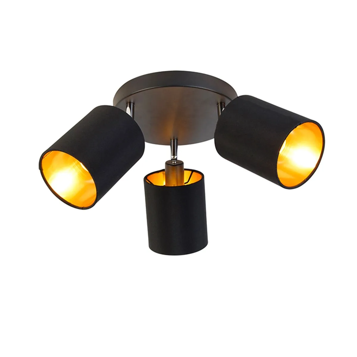 Macchia nera con interno dorato a 3 luci - Lofty