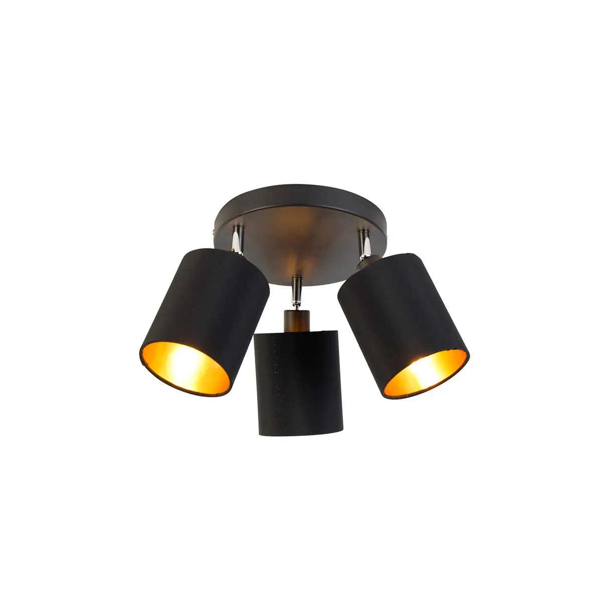 Macchia nera con interno dorato a 3 luci - Lofty