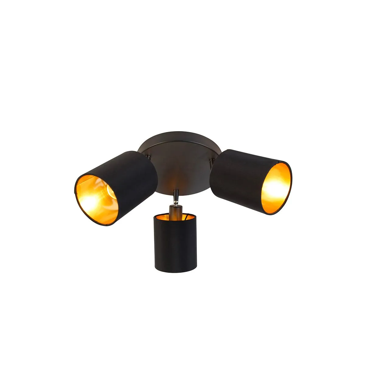 Macchia nera con interno dorato a 3 luci - Lofty
