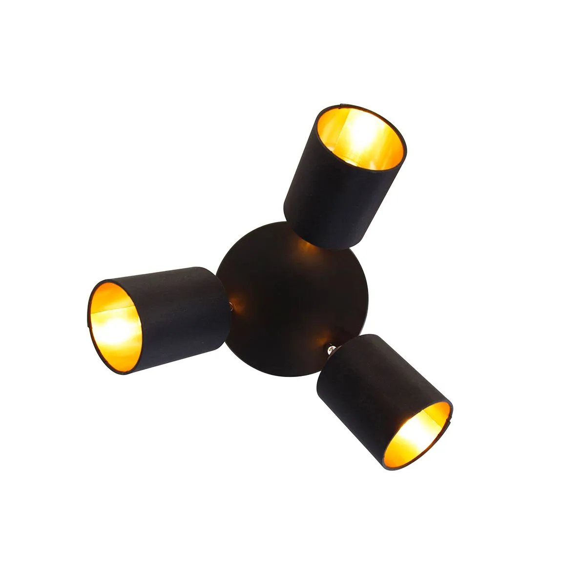 Macchia nera con interno dorato a 3 luci - Lofty