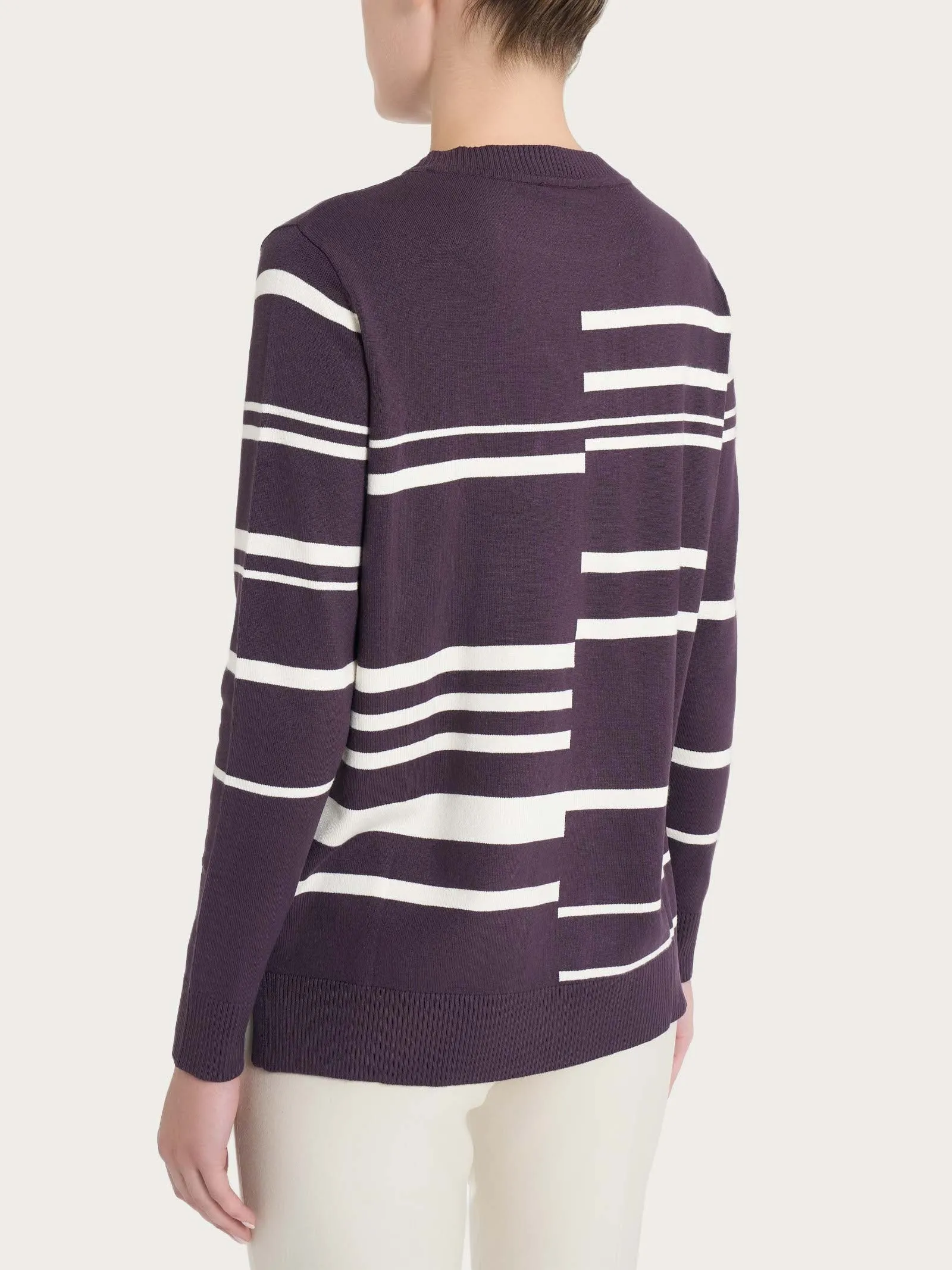 Maglia girocollo a righe sfalsate Four Seasons - Fant. Plum Perfect