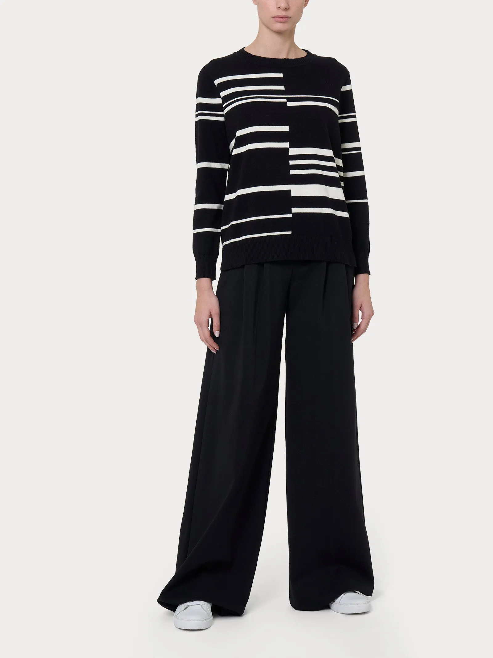 Maglia girocollo a righe sfalsate Four Seasons - Fant. Plum Perfect
