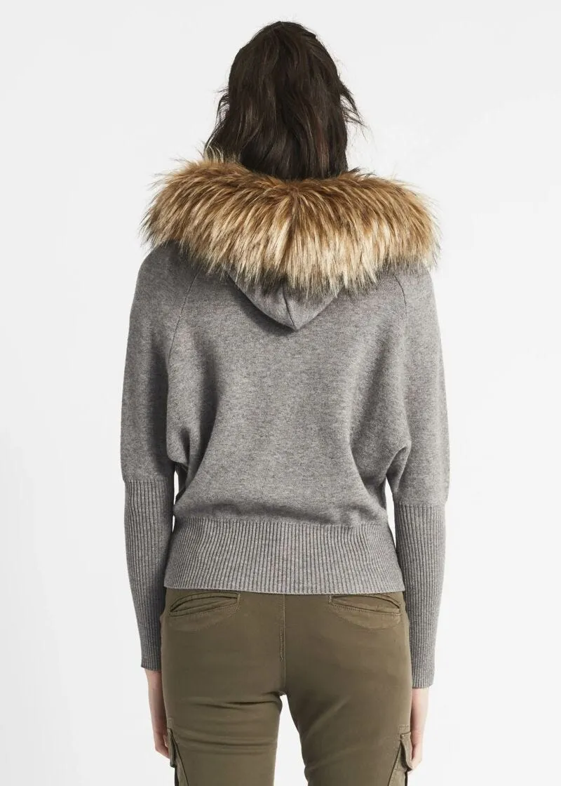 Maglia modello bomber con cappuccio