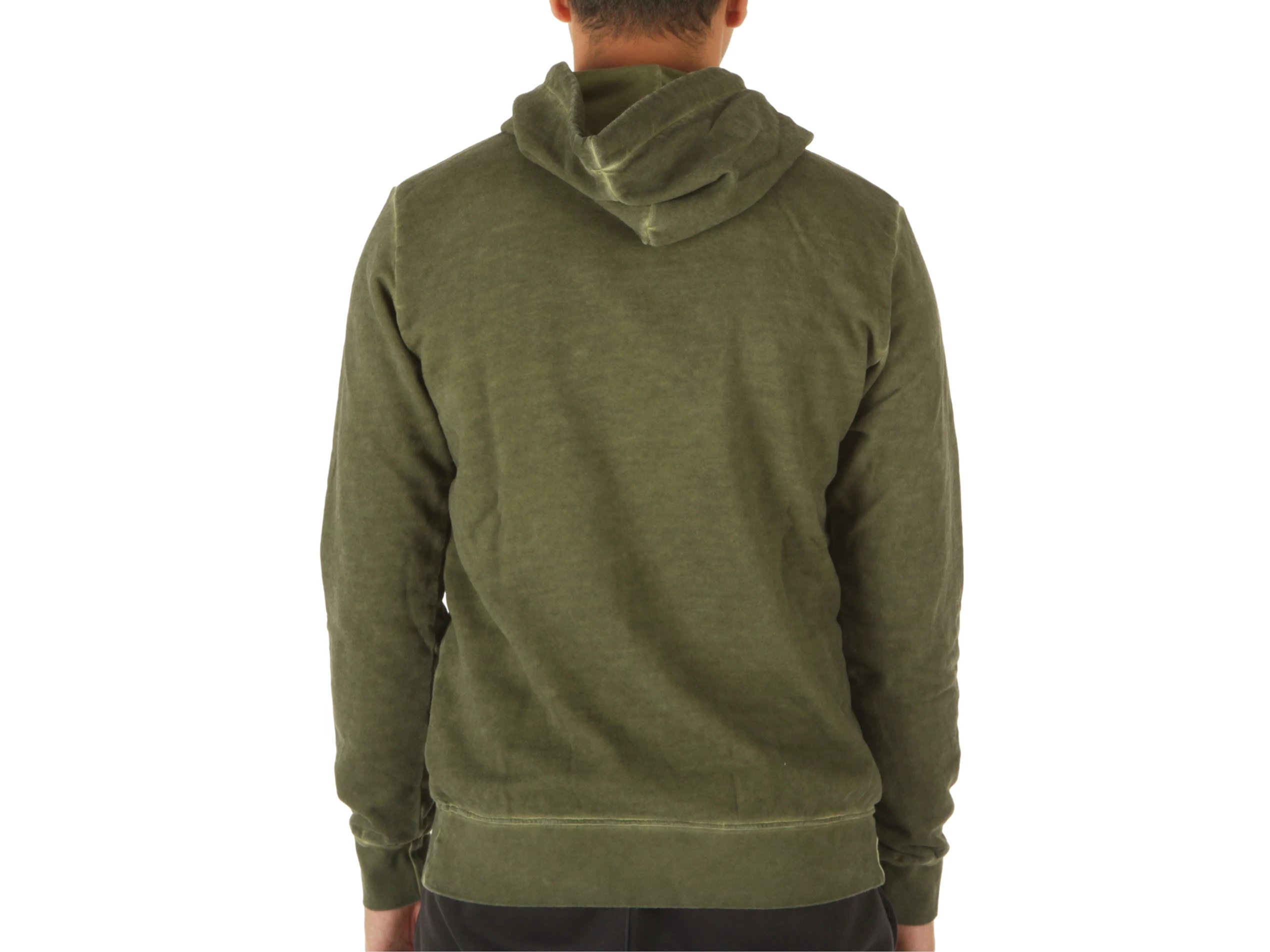 Maglia Uomo In Felpa Con Cappuccio Tinto Freddo Verde Militare