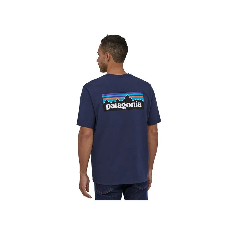 Maglietta Patagonia P-6 Logo Responsabili-tee (Classic navy) uomo