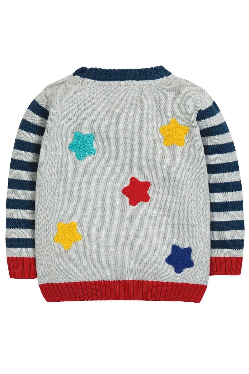 Maglione di cotone per bambini Frugi – Grey Marl/Transport