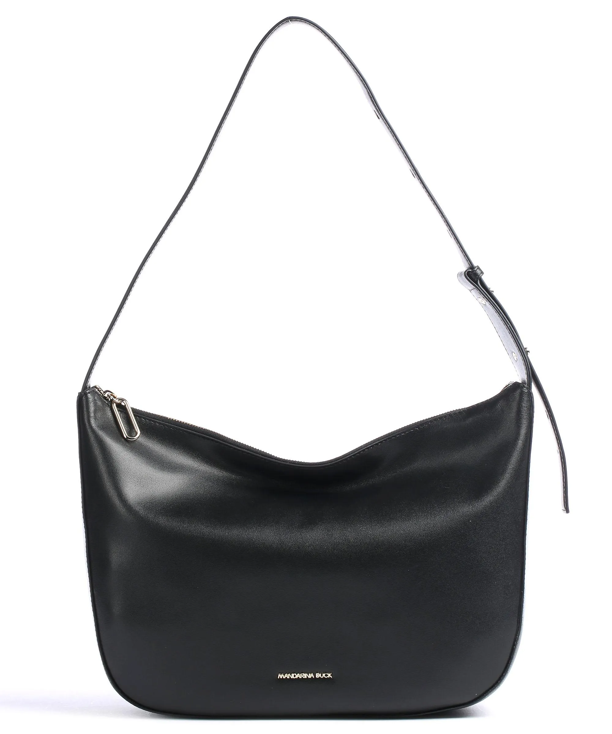  Mandarina Duck Luna Borsa hobo pelle di vitello finemente grana nero  