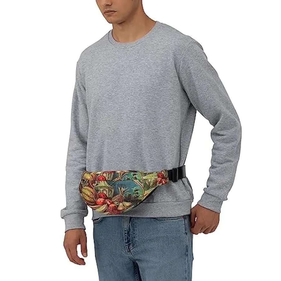 Marsupio con stampa autunnale del Ringraziamento per uomo donna borsa a tracolla marsupio da viaggio, Nero , Taglia unica 150660