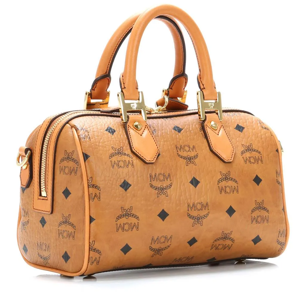  MCM Heritage Line Borsa a mano pelle sintetica cognac  