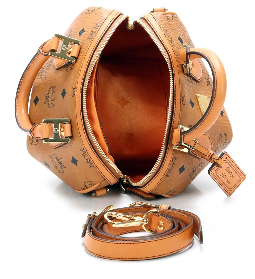  MCM Heritage Line Borsa a mano pelle sintetica cognac  