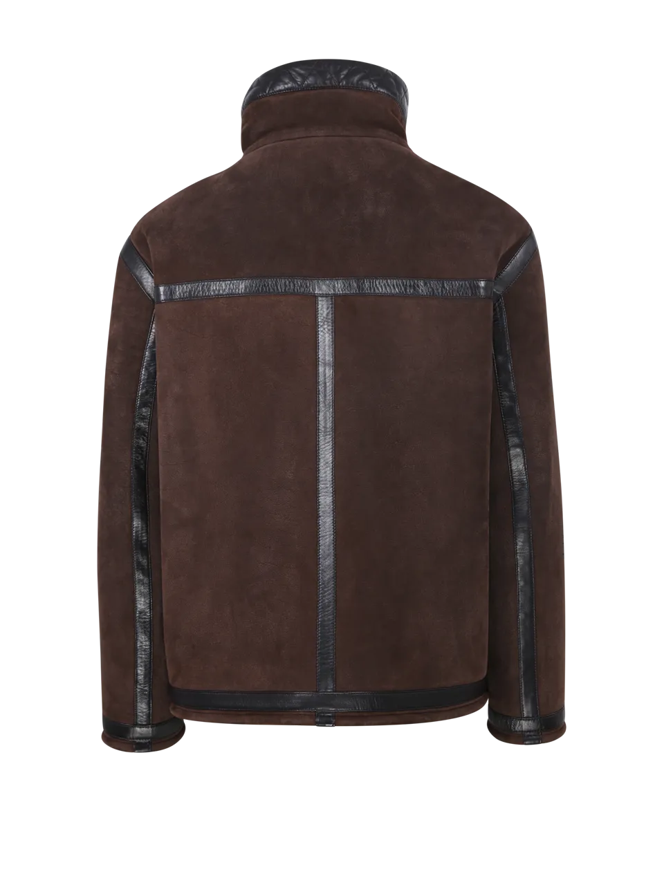 MEN FENDI BROWN LAMB LEATHER SHEARLING JACKET