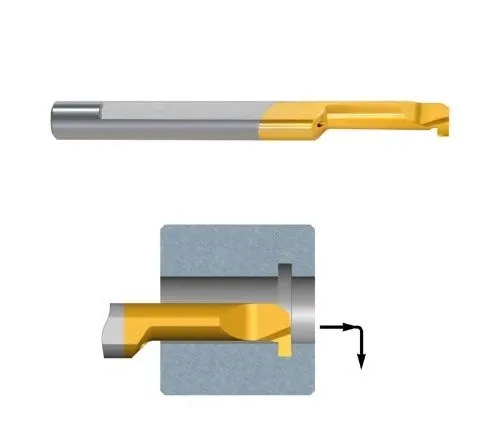 MGL6B1.19L17K20 Micro Bareno sinistro per scanalatura Tiny Tools Carmex in metallo duro K20, fantina mobile