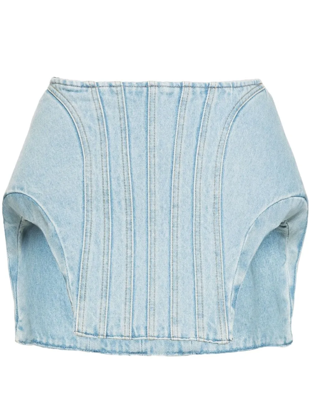 Minigonna denim imbottita in celeste Mugler - donna