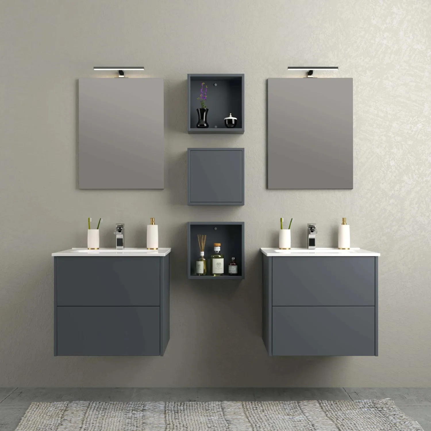 Mobile bagno base lavabo sospesa Mind 60x45x54 cm opaco