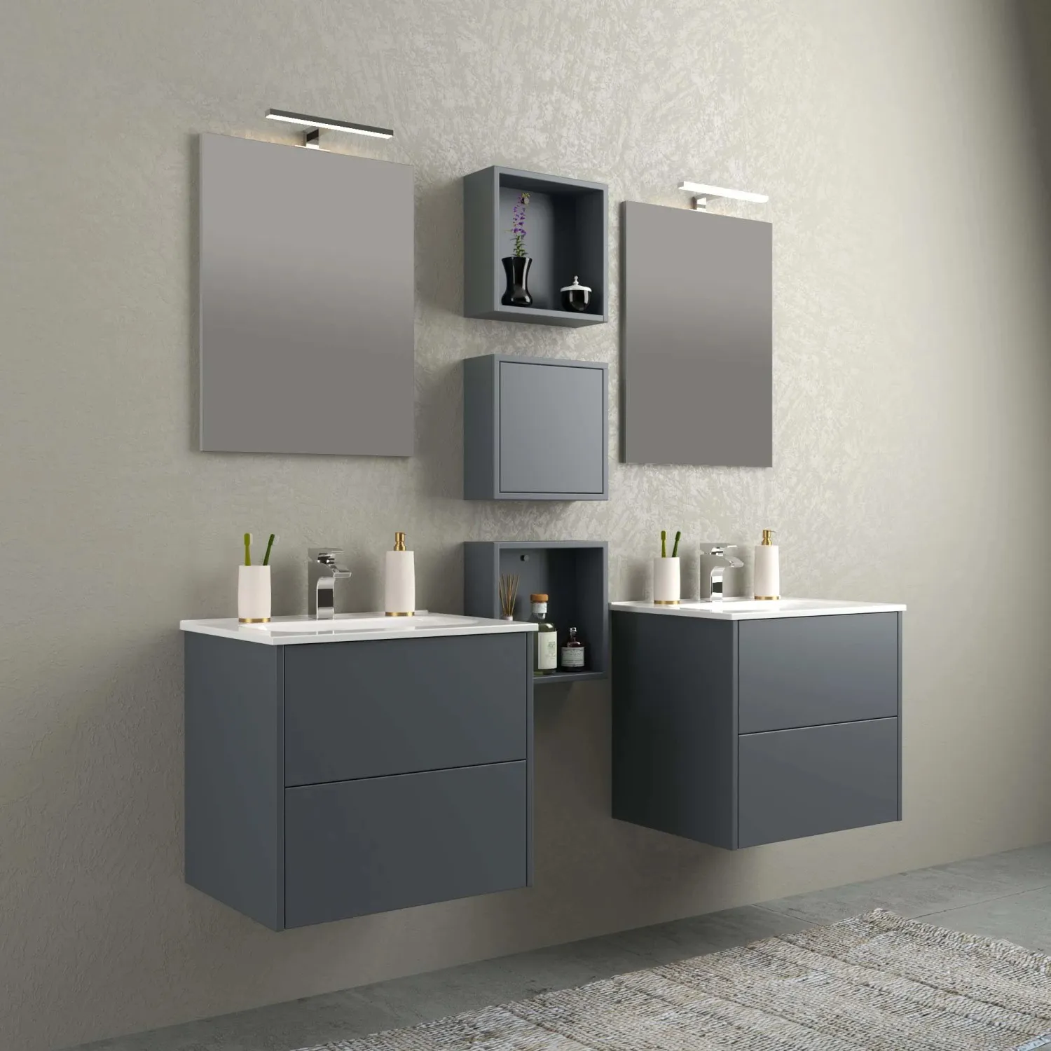 Mobile bagno base lavabo sospesa Mind 60x45x54 cm opaco
