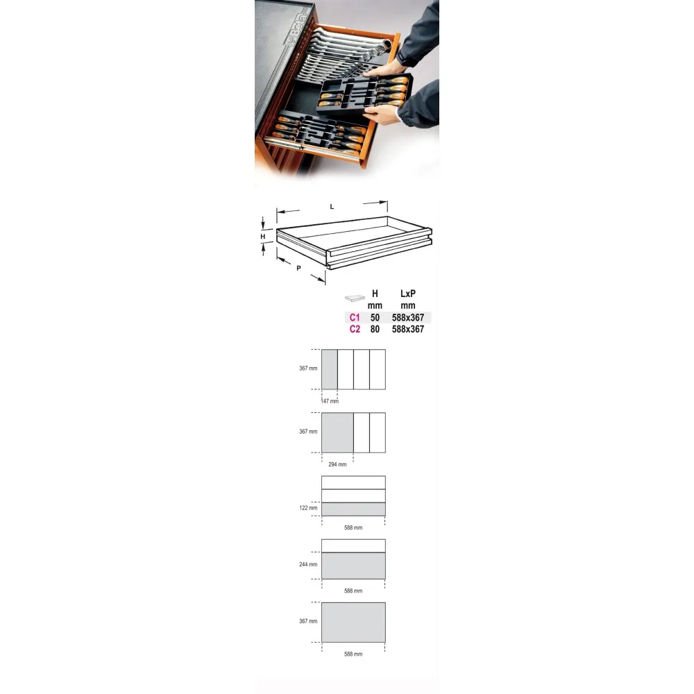 Modulo rigido con pinze per anelli elastici - Beta T145