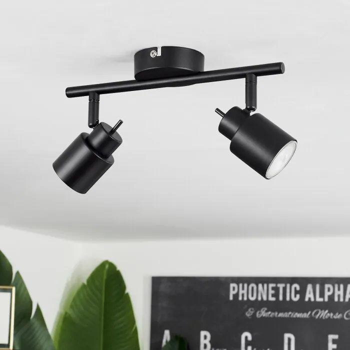 Nestavel Plafoniera LED Nero, 2-Luci