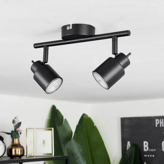 Nestavel Plafoniera LED Nero, 2-Luci