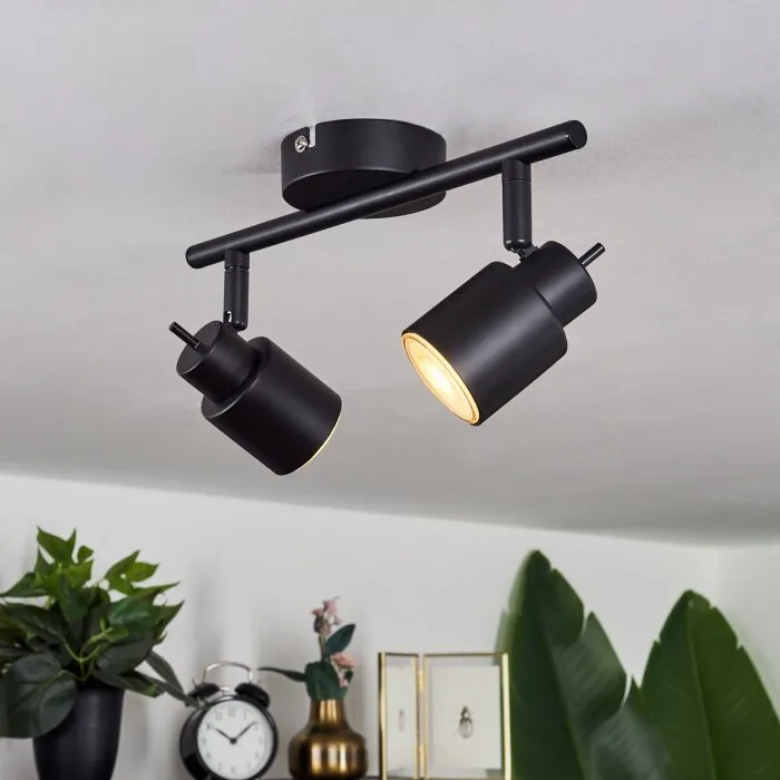 Nestavel Plafoniera LED Nero, 2-Luci