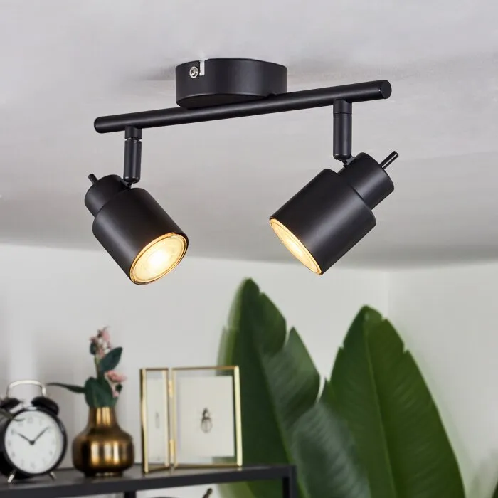 Nestavel Plafoniera LED Nero, 2-Luci