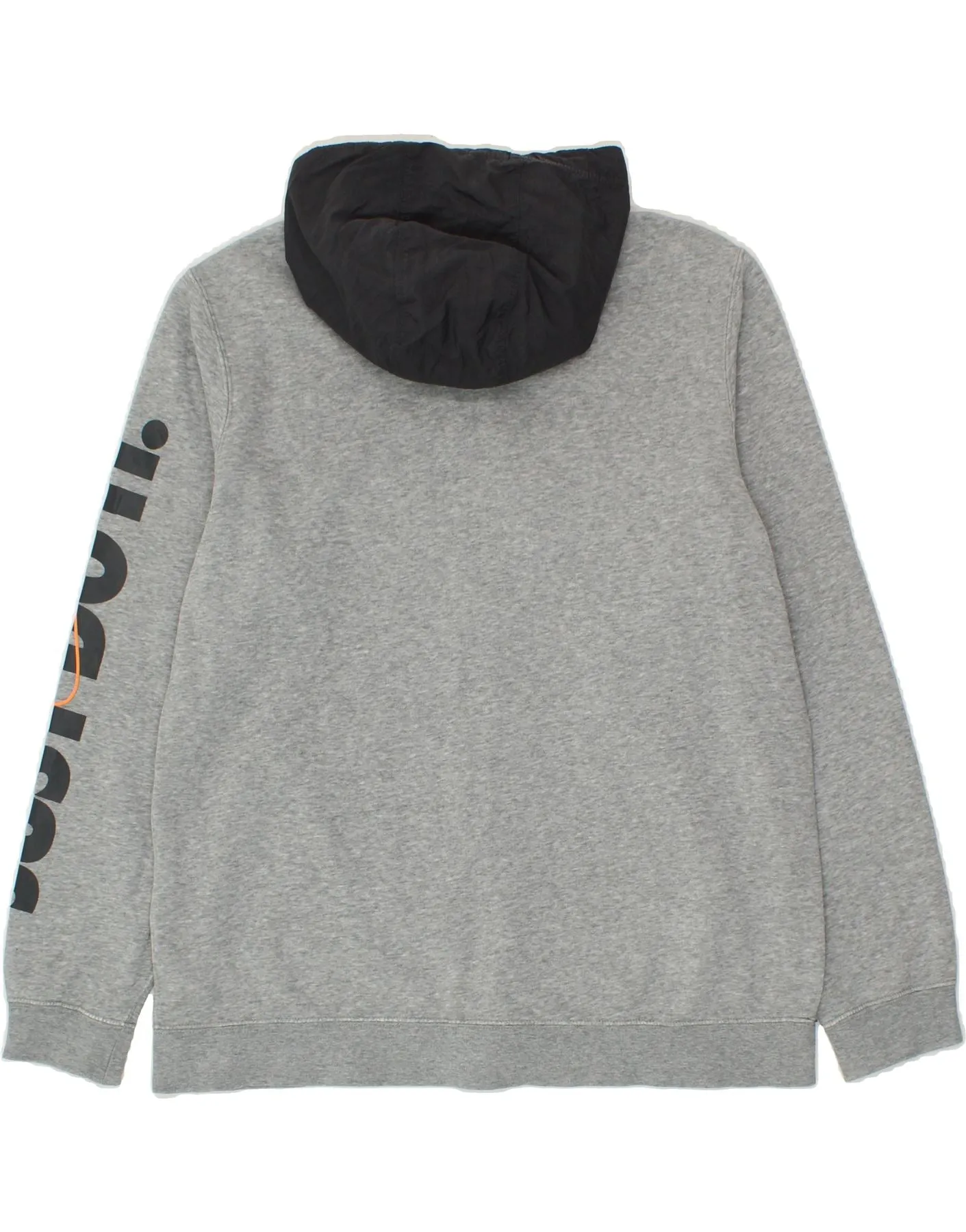 NIKE Mens Graphic Zip Hoodie Sweater Large Grey Colourblock Cotton