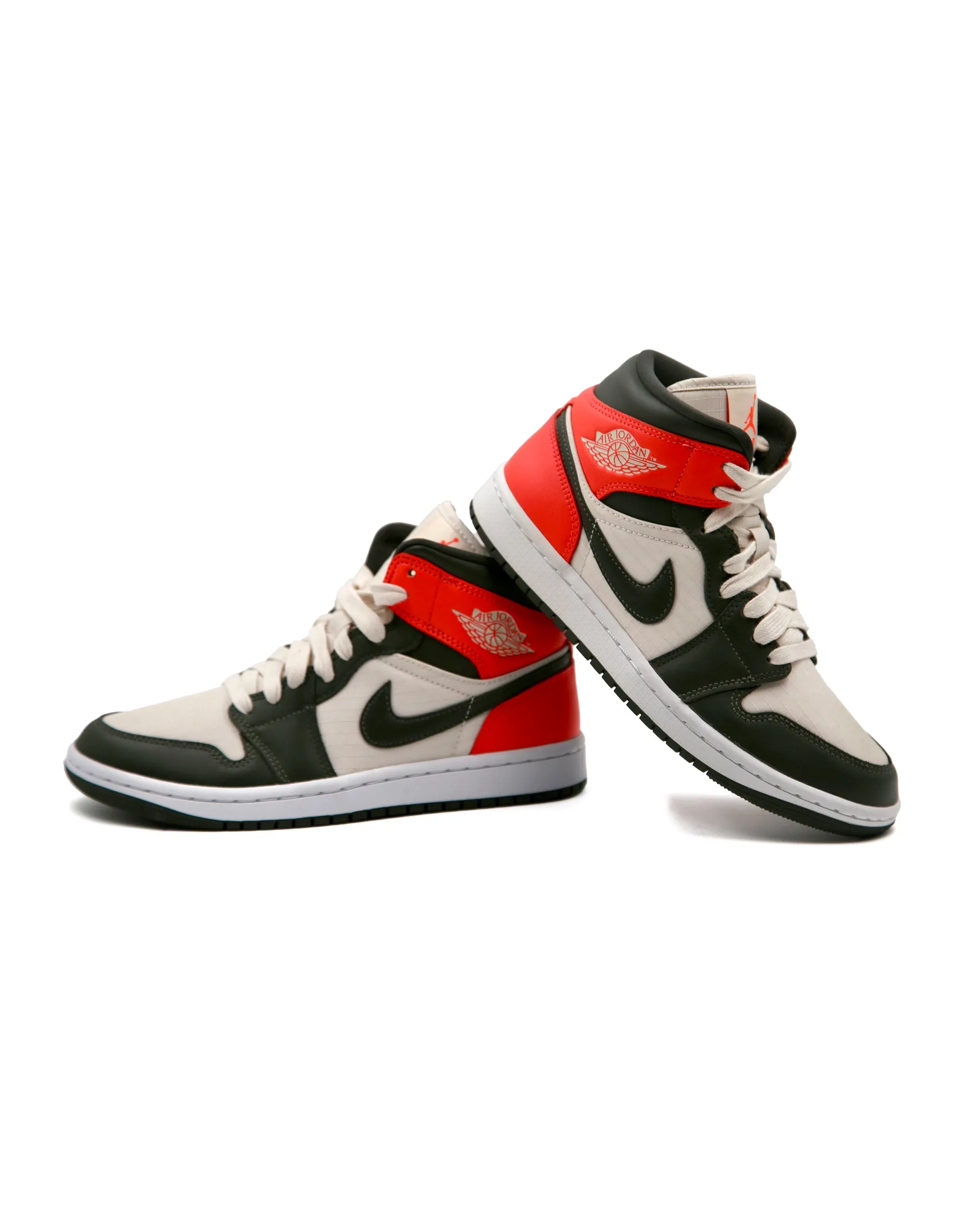 NikeJordan 1 Mid Newsprint Light Orewood Brown  