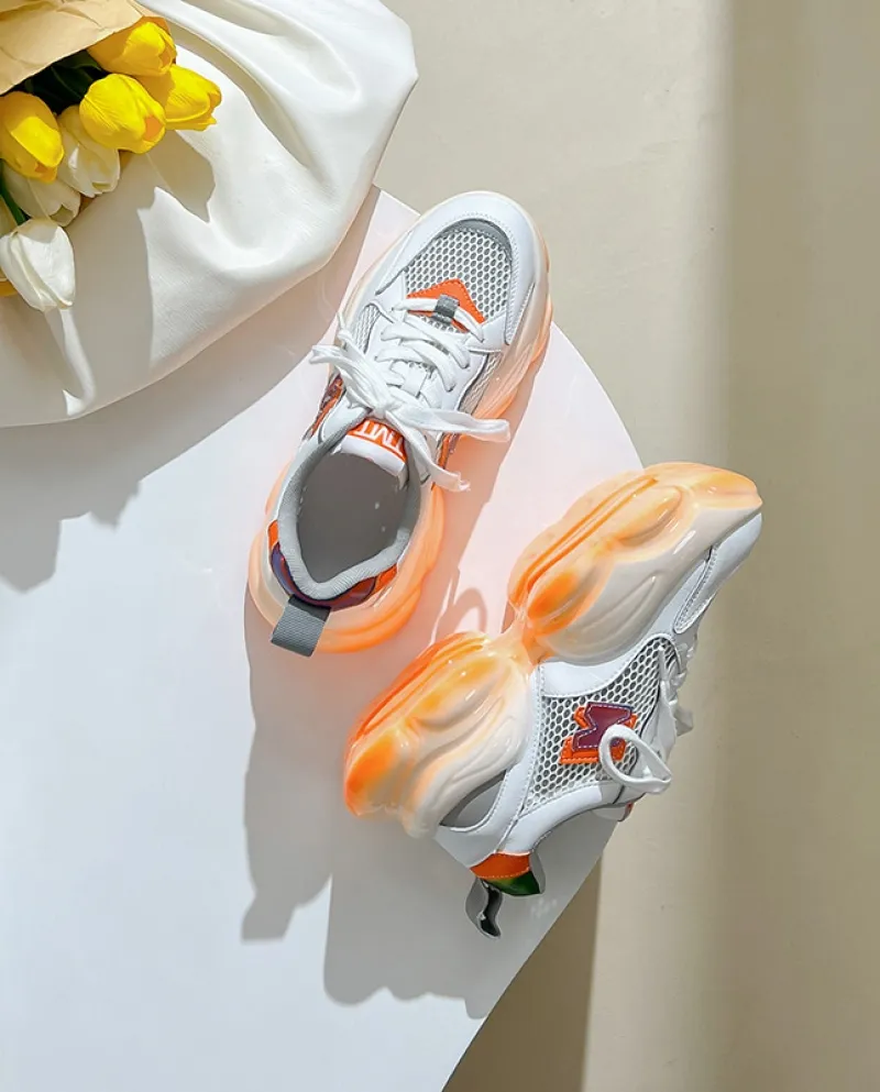 Nuove scarpe da donna Scarpe sportive traspiranti per tutte le partite Suola spessa aumentata