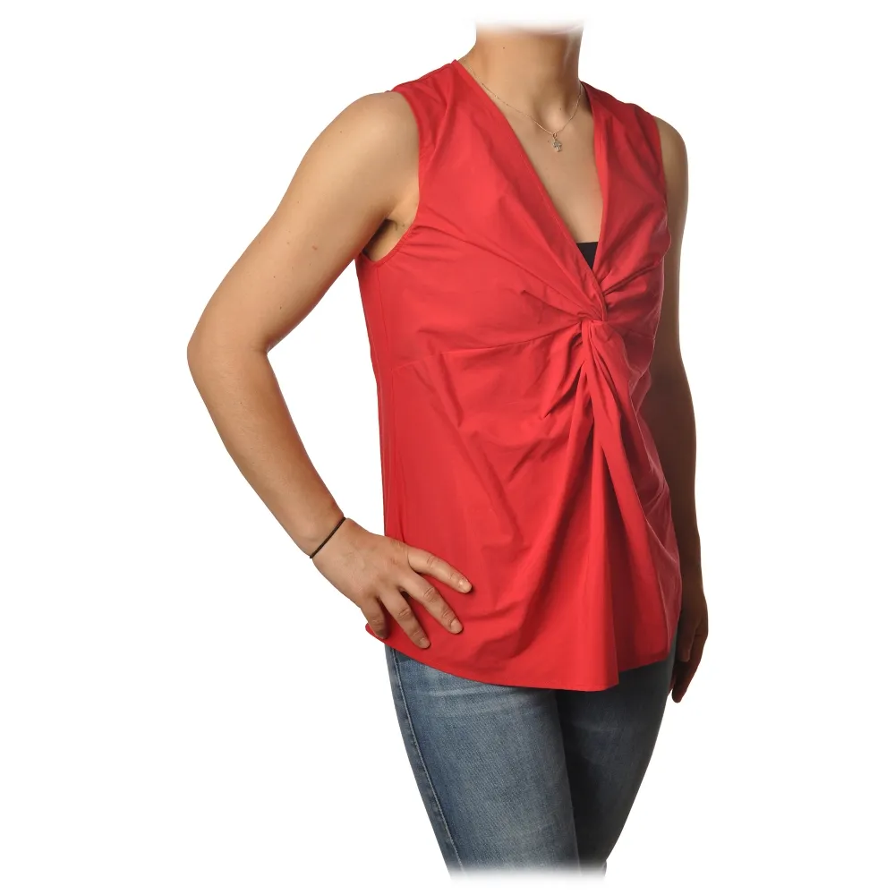 Ottod'Ame - Top con Dettaglio Nodo - Rosso - Top - Luxury Exclusive Collection