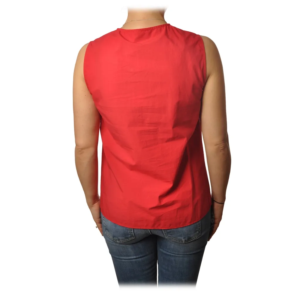 Ottod'Ame - Top con Dettaglio Nodo - Rosso - Top - Luxury Exclusive Collection