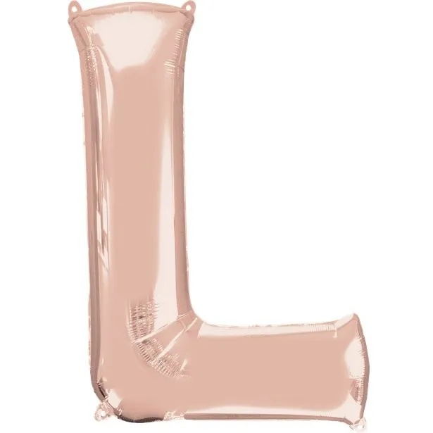 Palloncino lettera L rosa oro 41cm