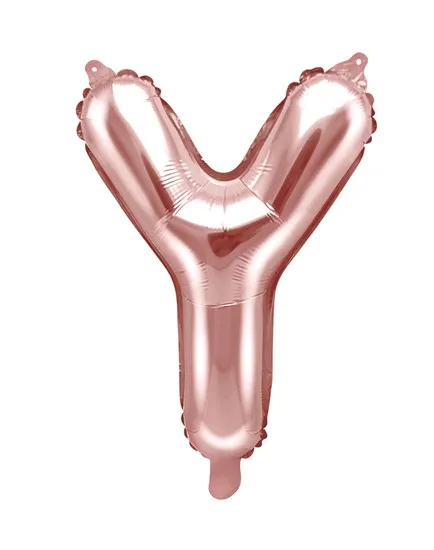 Palloncino lettera Y rosa oro 35 cm