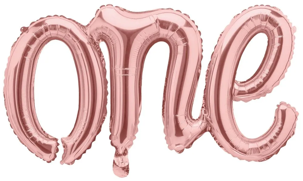 Palloncino my One foil scritta 66cm oro rosa