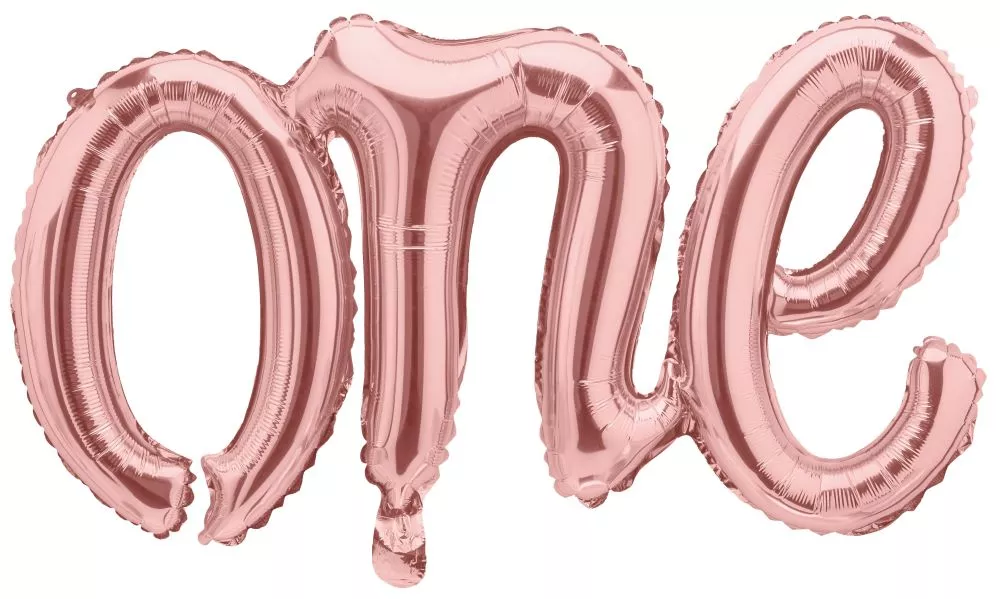 Palloncino my One foil scritta 66cm oro rosa