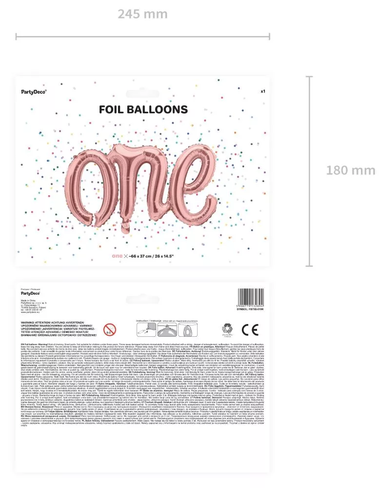 Palloncino my One foil scritta 66cm oro rosa