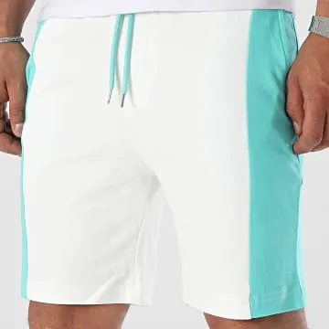 Pantaloncini da jogging blu turchese e bianco