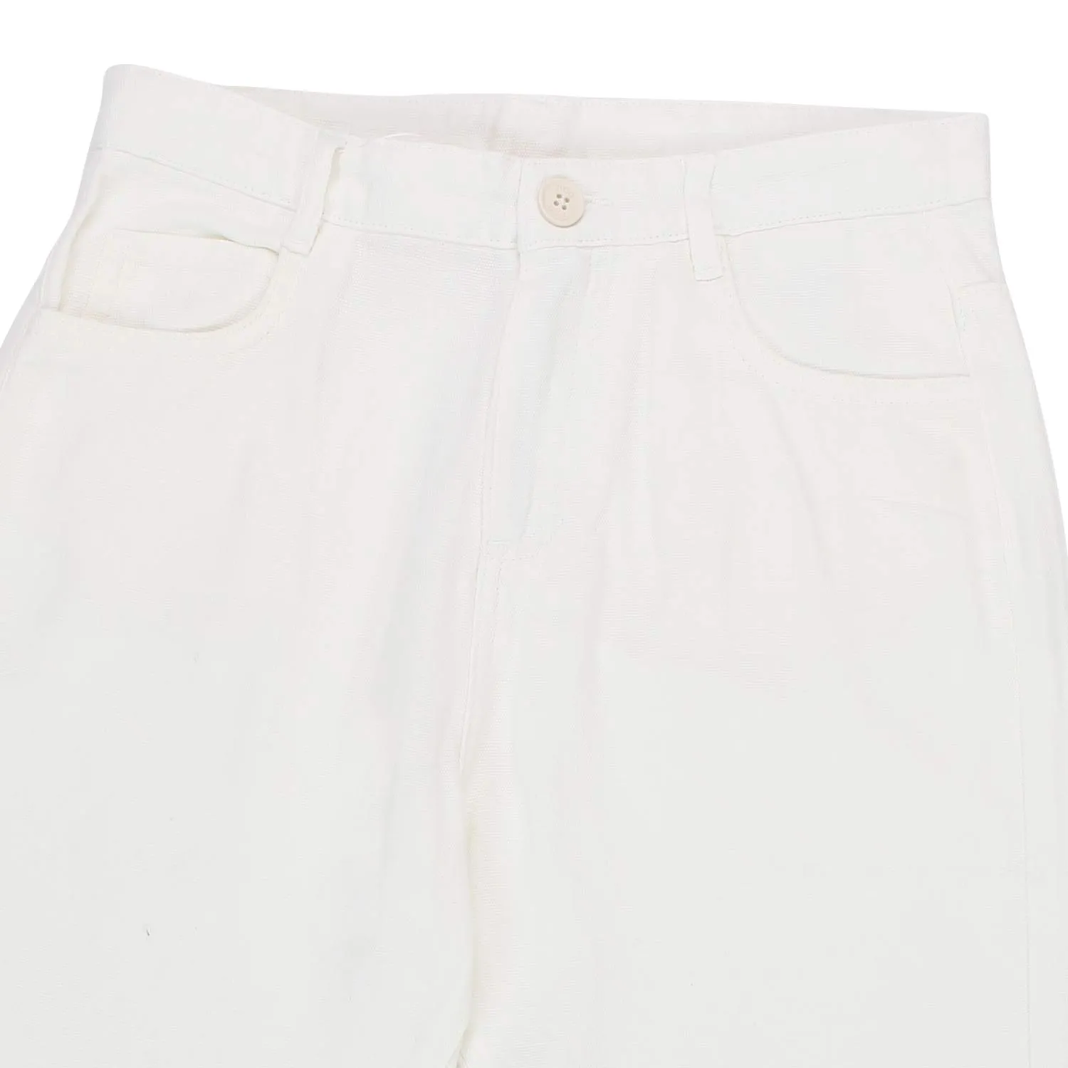 Pantalone A Zampa Bianco Latte Bambina E Teen