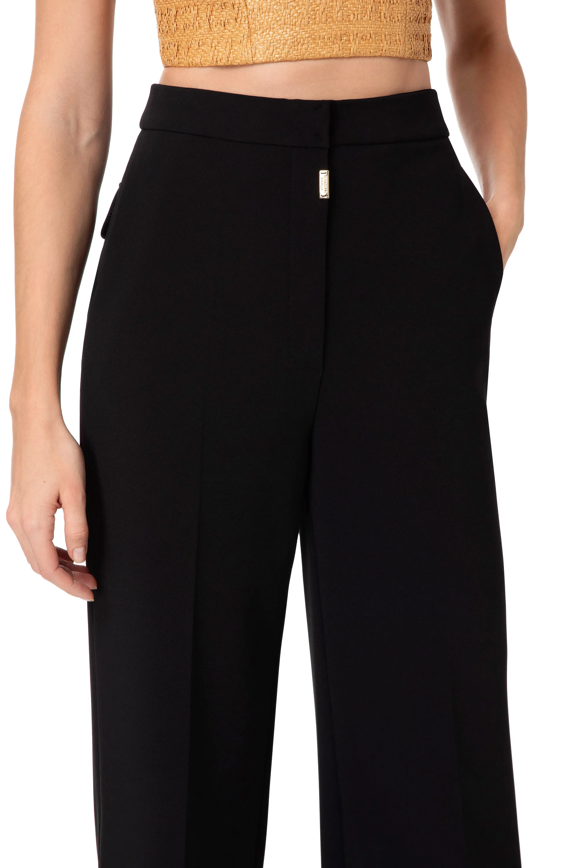 Pantalone a zampa con girello logo