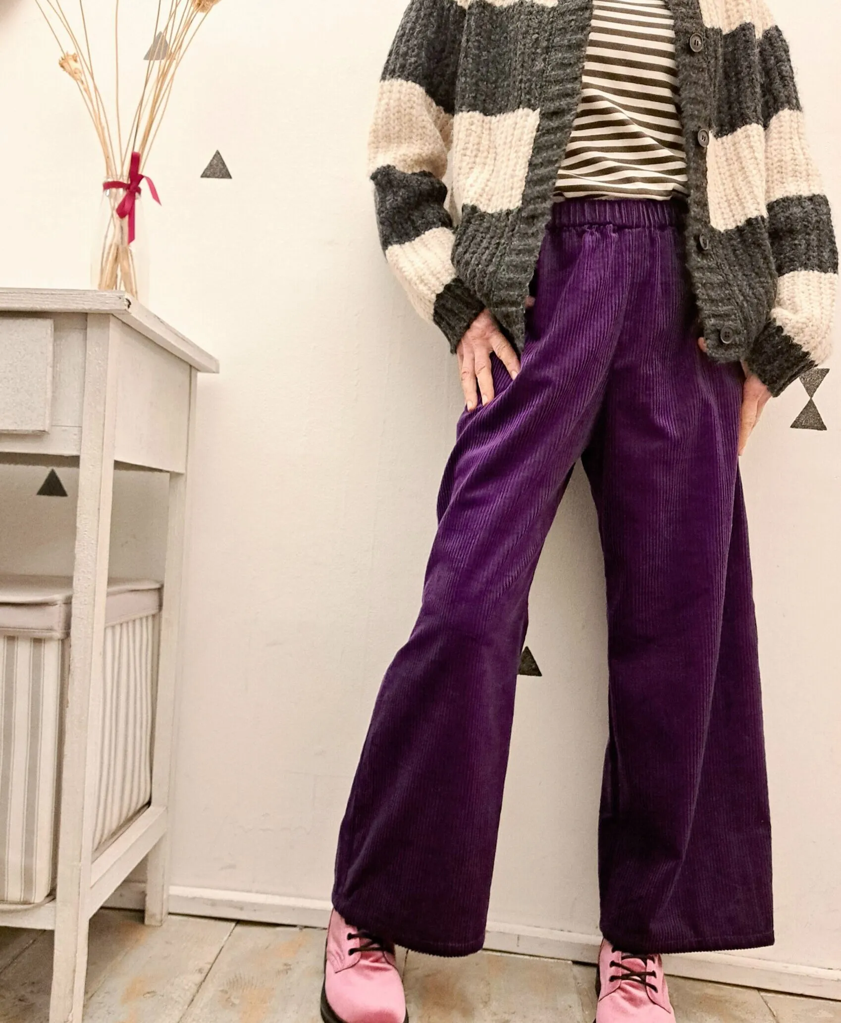 Pantalone Chichi Velluto Viola SIAPOESIA
