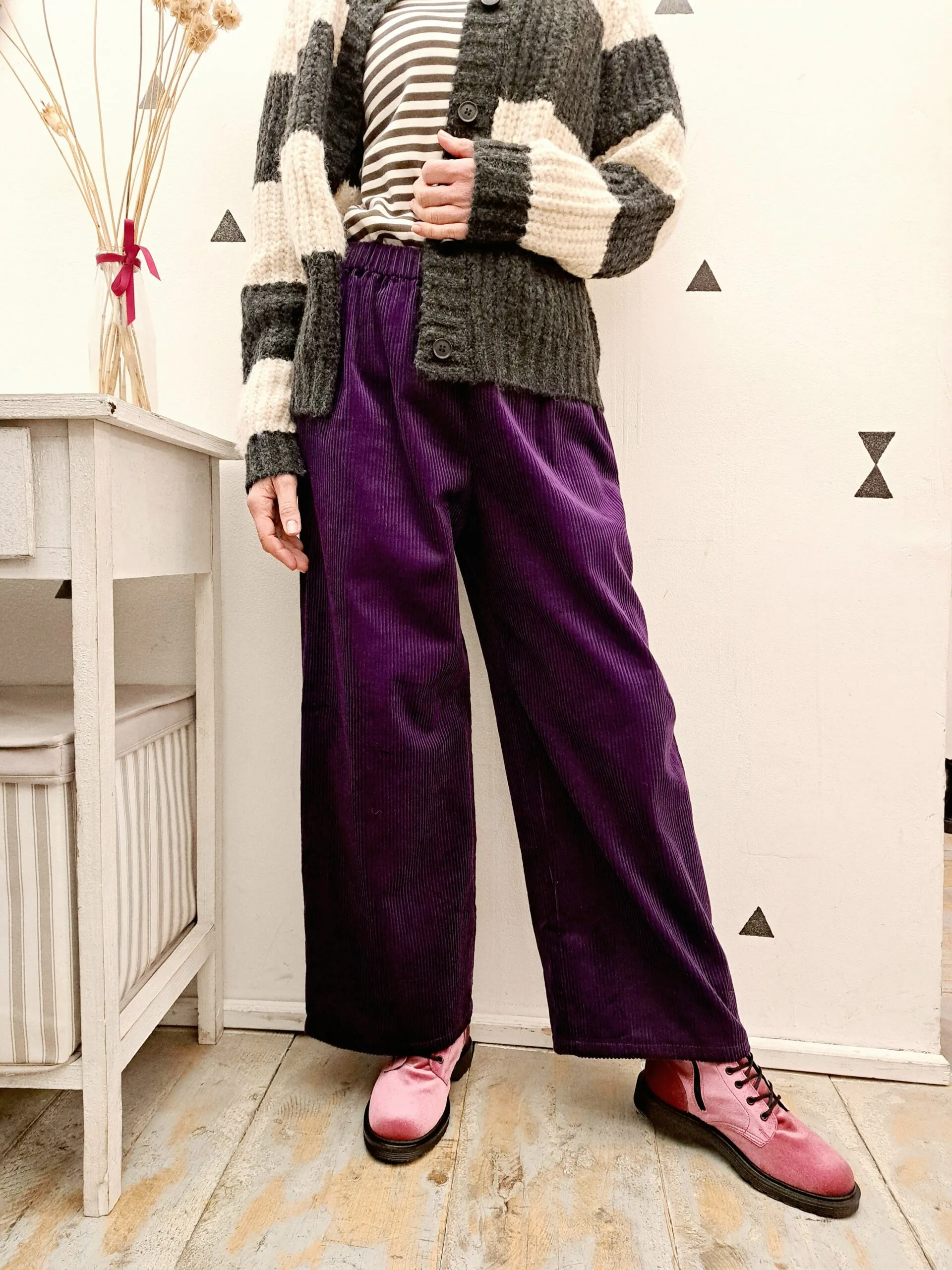 Pantalone Chichi Velluto Viola SIAPOESIA