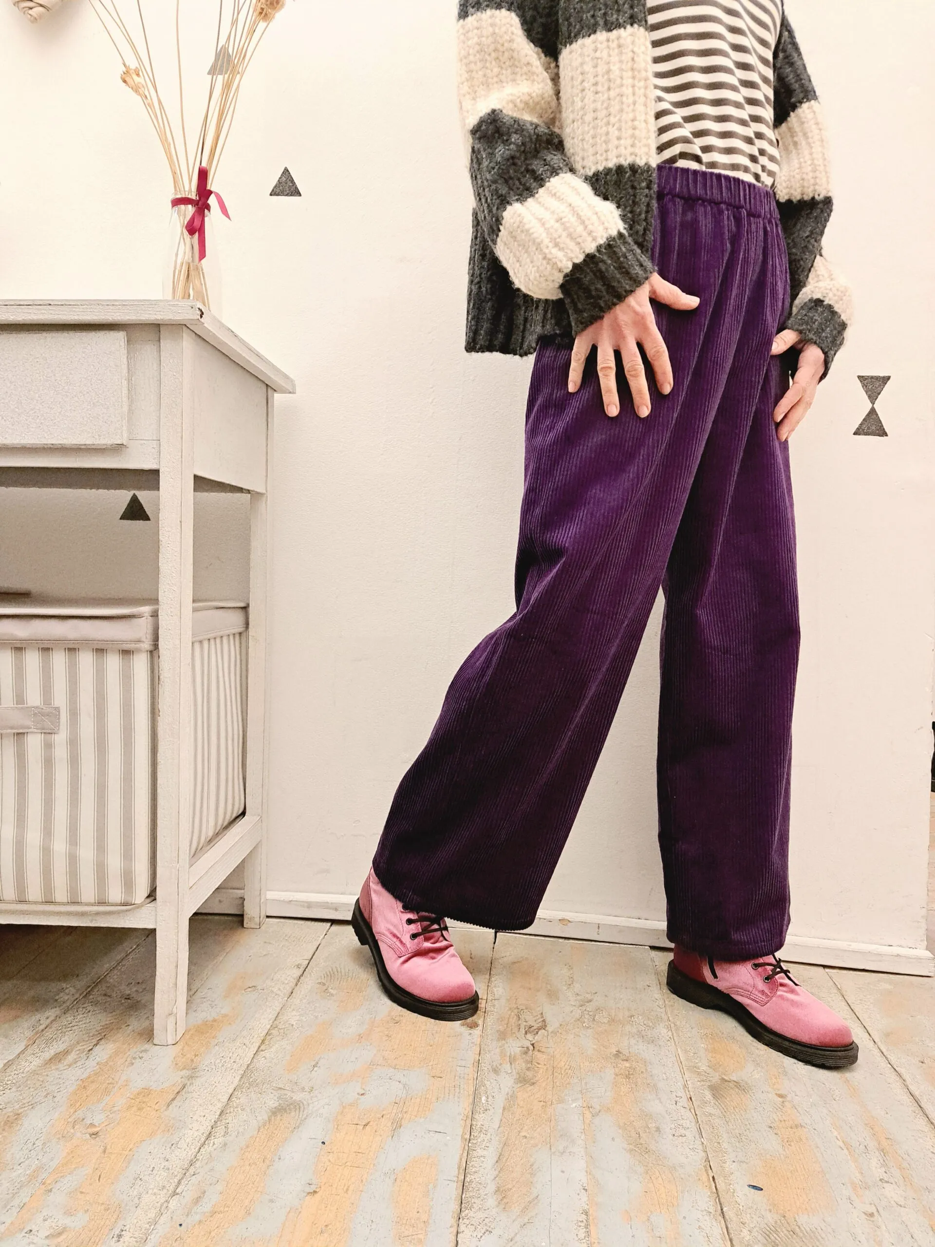 Pantalone Chichi Velluto Viola SIAPOESIA