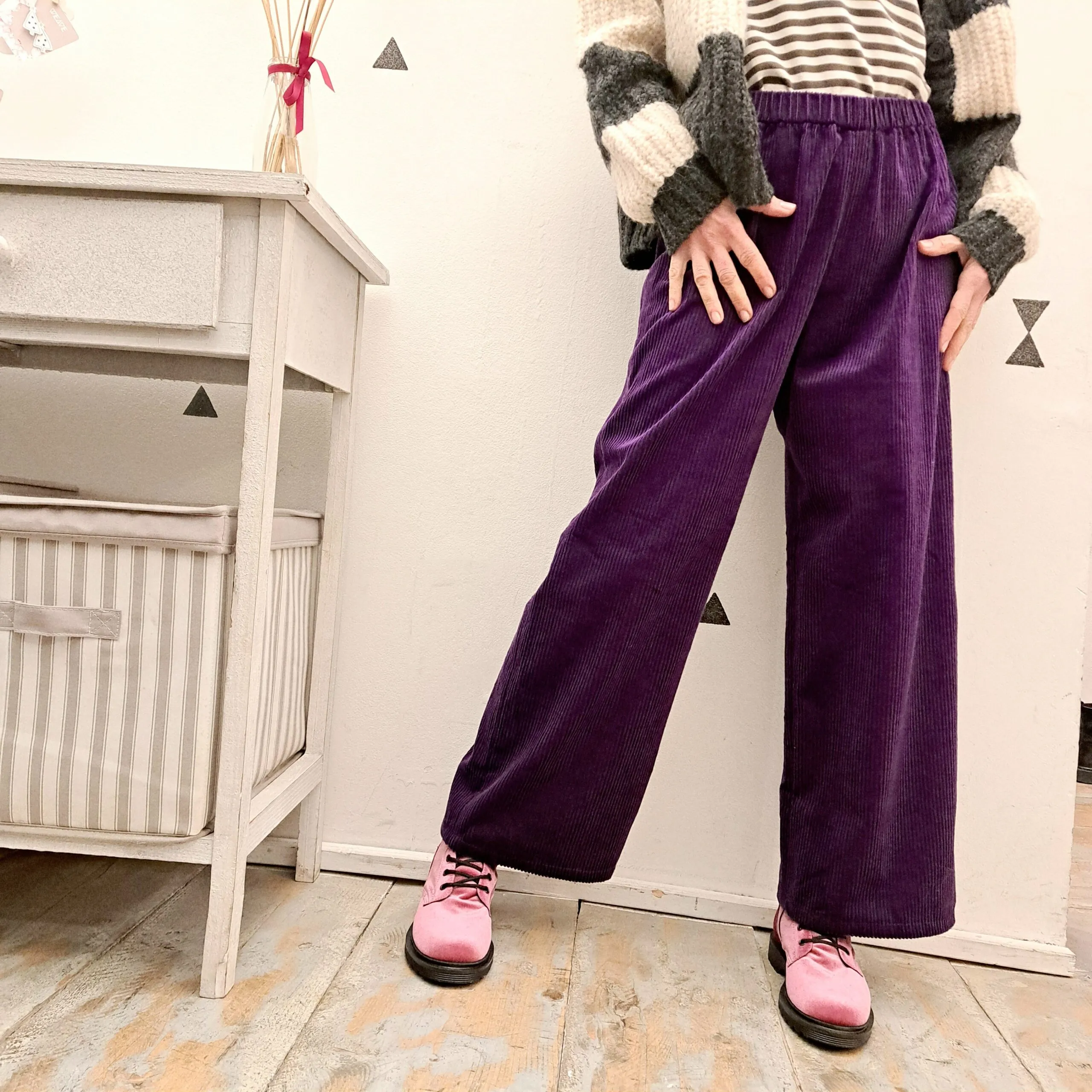 Pantalone Chichi Velluto Viola SIAPOESIA
