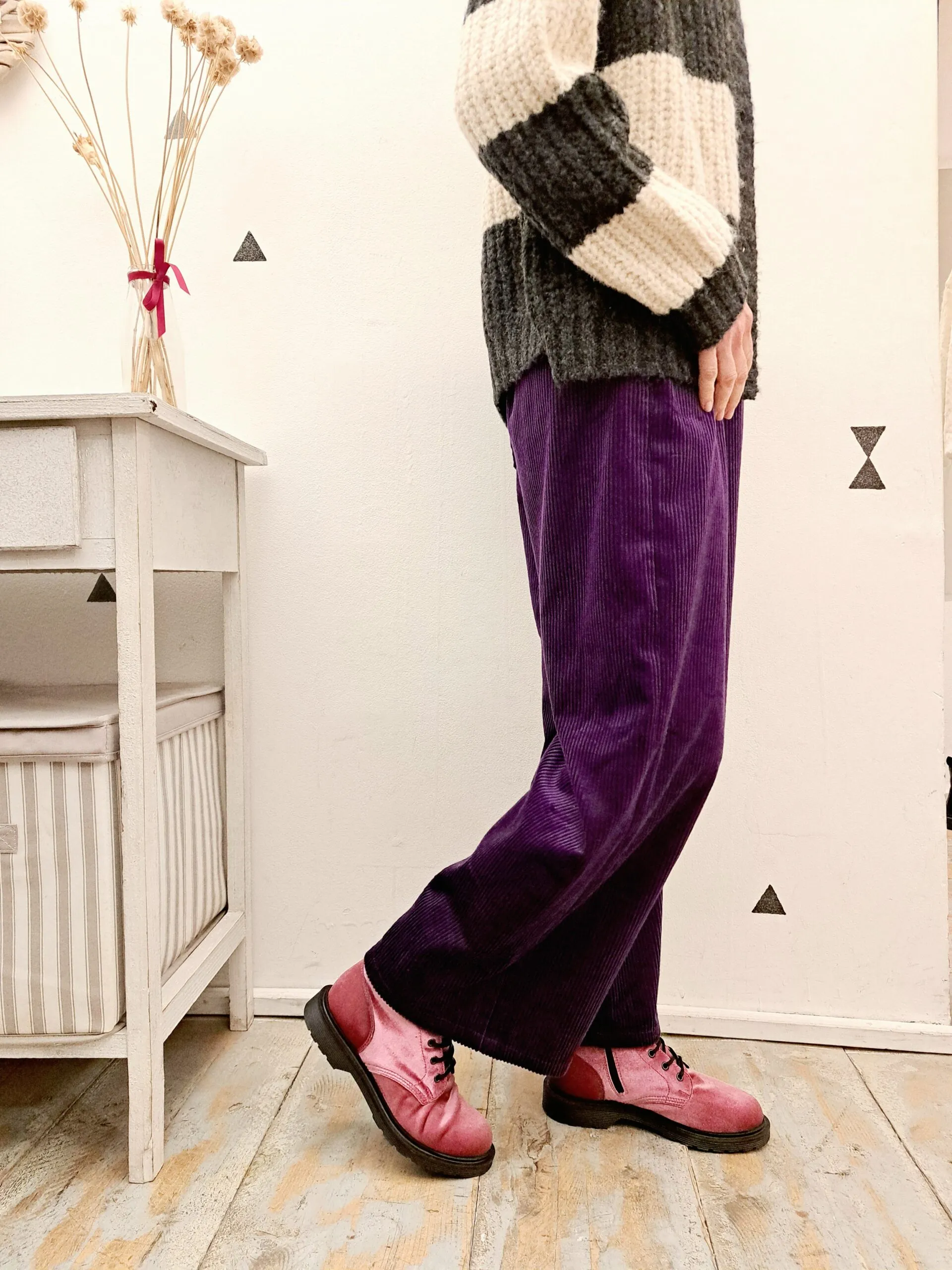Pantalone Chichi Velluto Viola SIAPOESIA