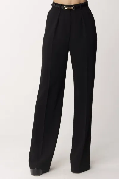 Pantalone dritti con cintura Nero