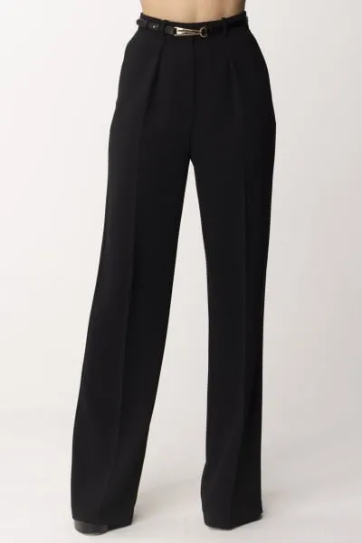 Pantalone dritti con cintura Nero