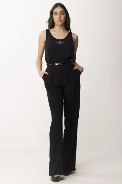 Pantalone dritti con cintura Nero