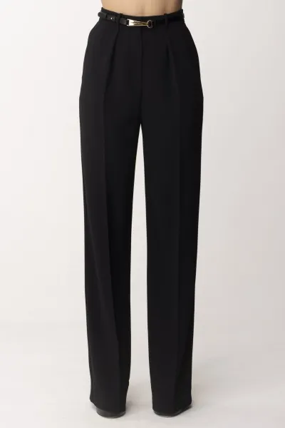 Pantalone dritti con cintura Nero