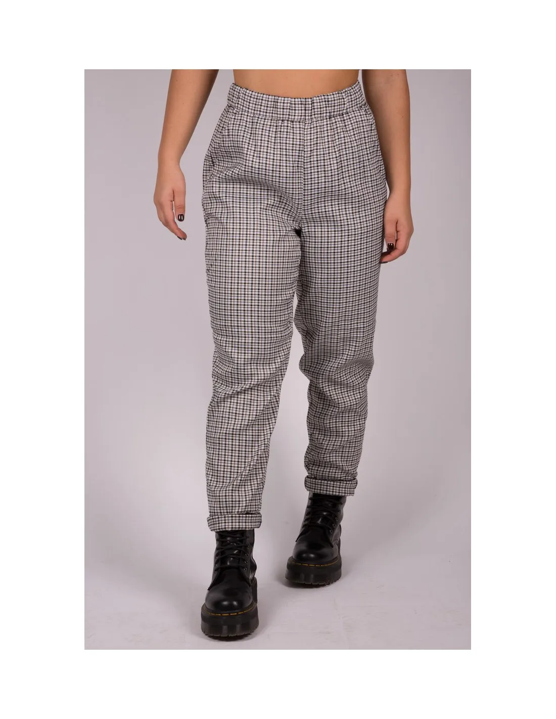 Pantalone grigio quadri donna Vmea Pants Vero Moda