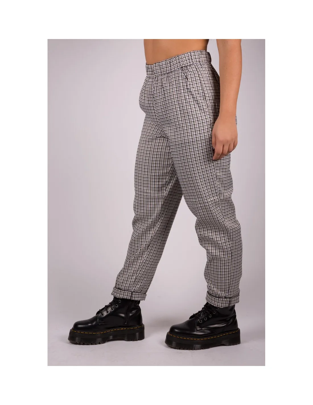 Pantalone grigio quadri donna Vmea Pants Vero Moda