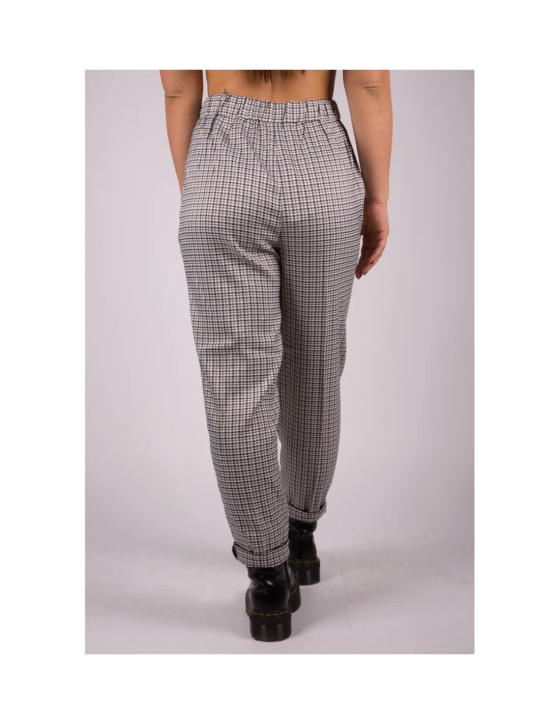 Pantalone grigio quadri donna Vmea Pants Vero Moda