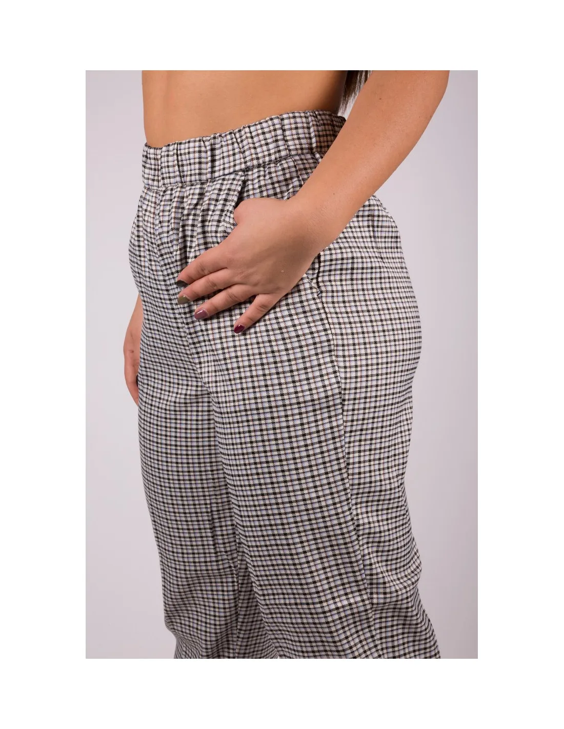 Pantalone grigio quadri donna Vmea Pants Vero Moda